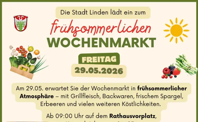 Frühsommerlicher Wochenmarkt in Linden